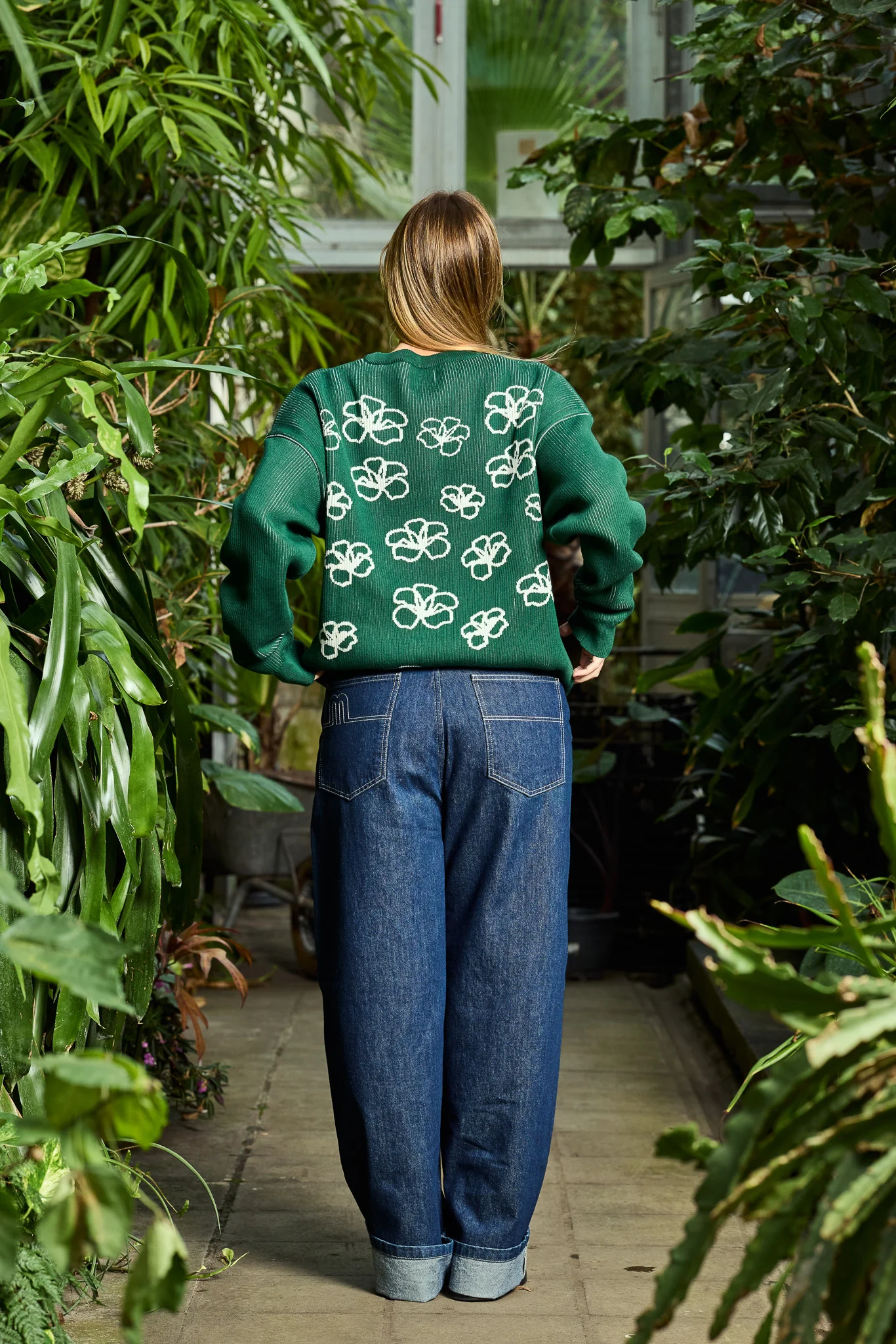 Ribbed Flower Knit Green - Image 5